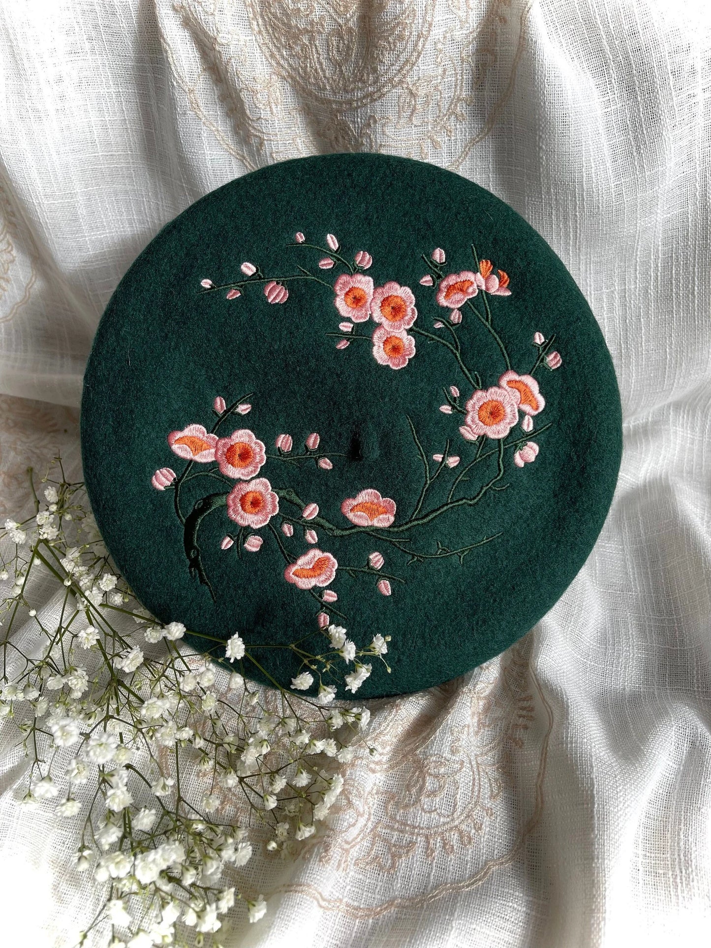 Floral Elegance Green Beret